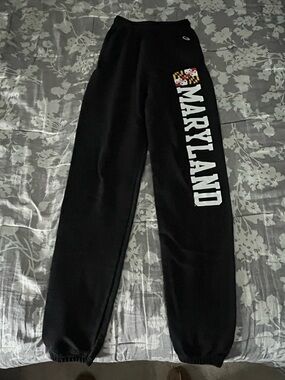 Champion Black Joggers with Maryland Graphic